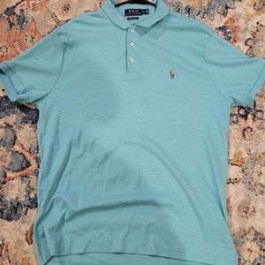 Polo by Ralph Lauren Custom Slim Fit Lage Blue Polo Shirt